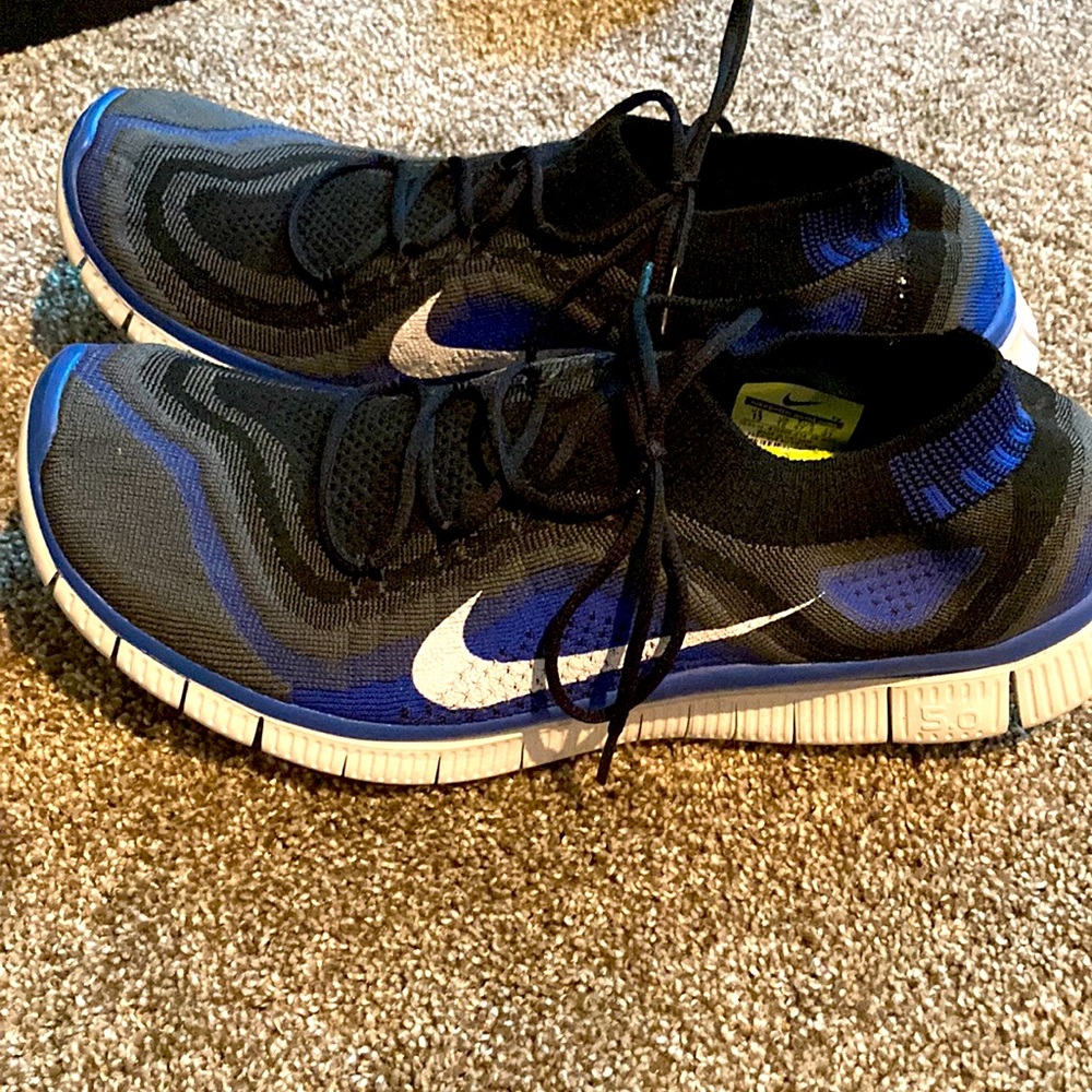 nike free flyknit+ blue black VERY RARE shoe 2013 release